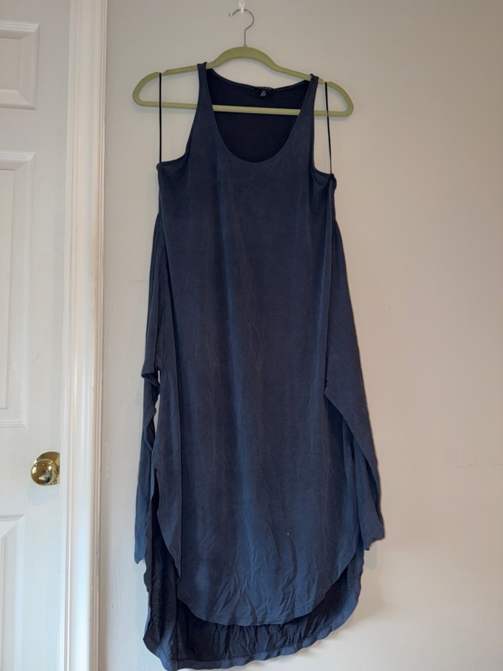 Lucky Brand Navy Asymmetrical Sleeveless Midi Dress